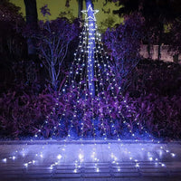 Christmas Decoration Lights 320 LED Waterfall Christmas Tree Lights 10" Star - Ghemy.co.uk