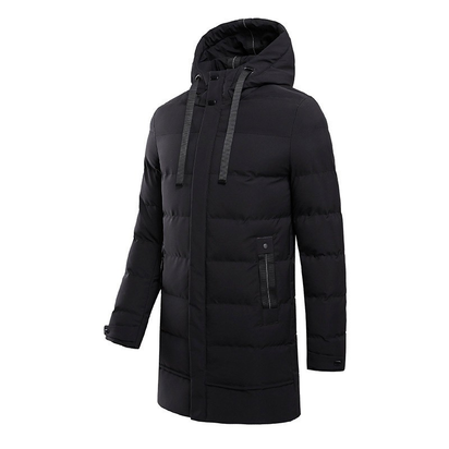Men's Long Hooded Puffer Jacket – Quilted & Winter Warm