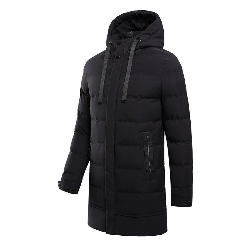 Men's Long Hooded Puffer Jacket – Quilted & Winter Warm