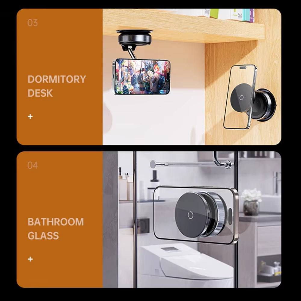 15W Wireless Charging Magnetic Car Phone Holder 360 Degree Rotation Foldable Rotatablenavigation Stand Bracket for Smartphones - Ghemy.co.uk