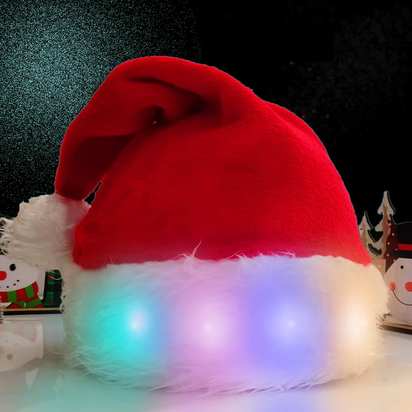 Christmas Hat LED Light Plush Children'S Adult Christmas Decorations Christmas Supplies Luminous Santa Hat Home Decoracion - Ghemy.co.uk