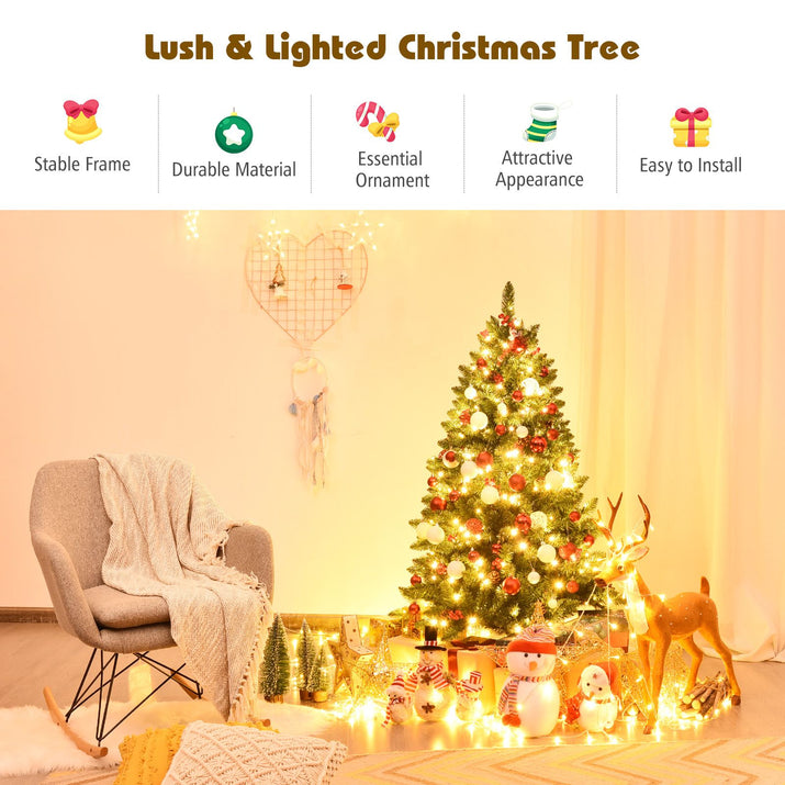 Artificial Christmas Tree 4.5FT Hinged Christmas Tree with 516 Branch Tips - Ghemy.co.uk