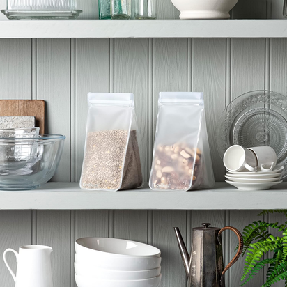 Zeal Ecobagz Reusable Food Storage Bags, Silicone Ziplock Food Containers (1L) S - Ghemy.co.uk