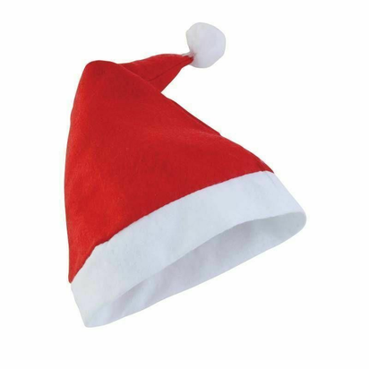 2-Pack Adult Santa Hats – Unisex with White Plush Trim (Christmas)