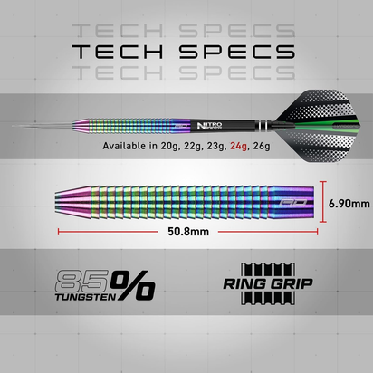 Razor Edge Spectron - Tungsten Professional Steel Darts Set with Flights and Shafts - Available in 20G, 22G, 23G, 24G, 26G - Ghemy.co.uk