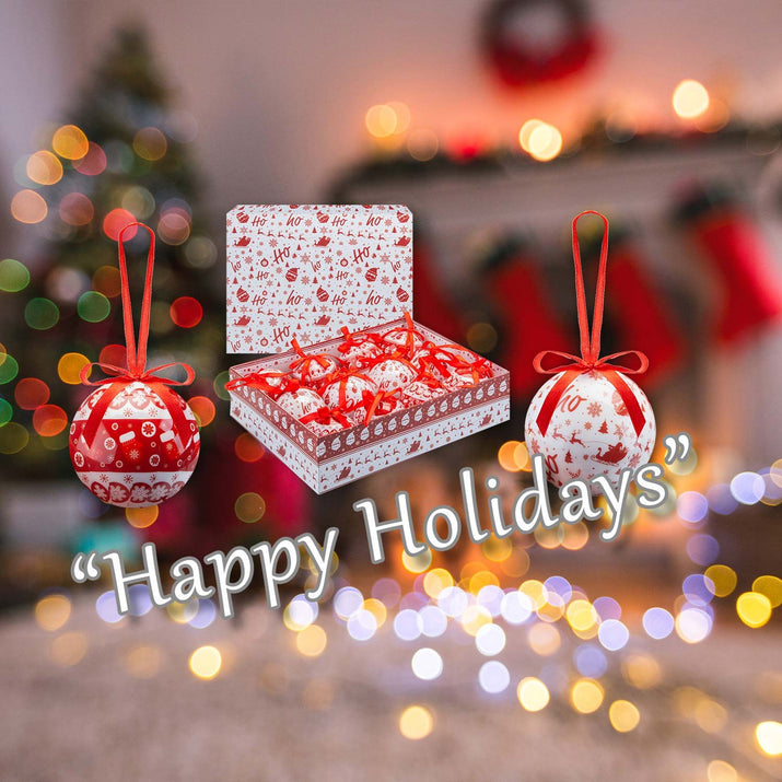 Christmas Bauble Decoration Hanging Tree 12 Piece 7. 5Cm Bauble Set Nordic - Ghemy.co.uk