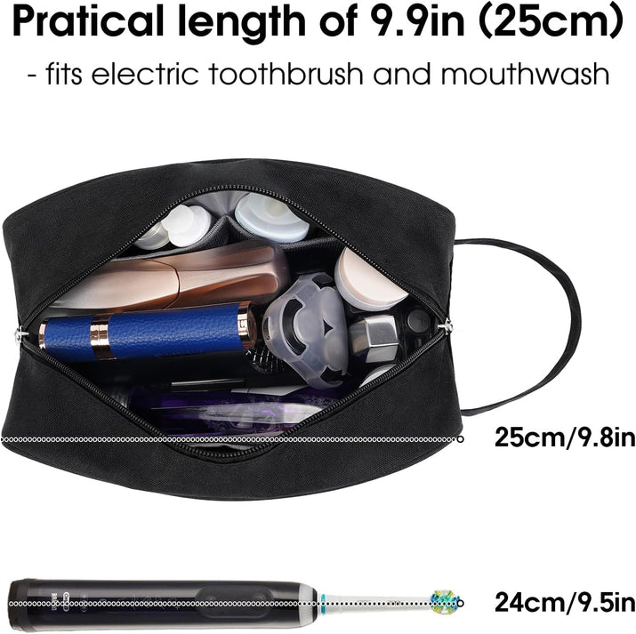 Travel Toiletry Wash Bag for Men and Women Traveling Dopp Kit Shaving Bag for Toiletries Accessories (Black) - Ghemy.co.uk
