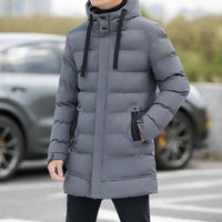 Men's Long Hooded Puffer Jacket – Quilted & Winter Warm