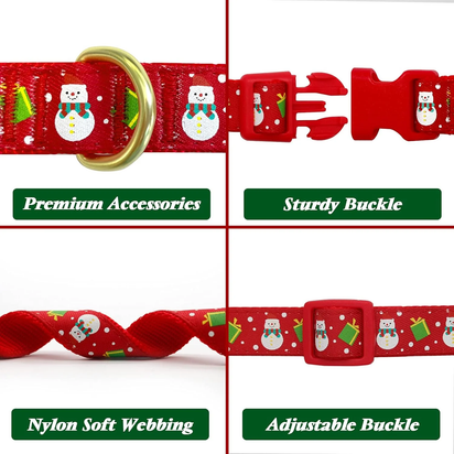 Christmas Dog Collar Adjustable Xmas Dog Collar with Christmas Antler Bow Tie Accessories Snowman Dog Collar for Medium Dogs - Ghemy.co.uk