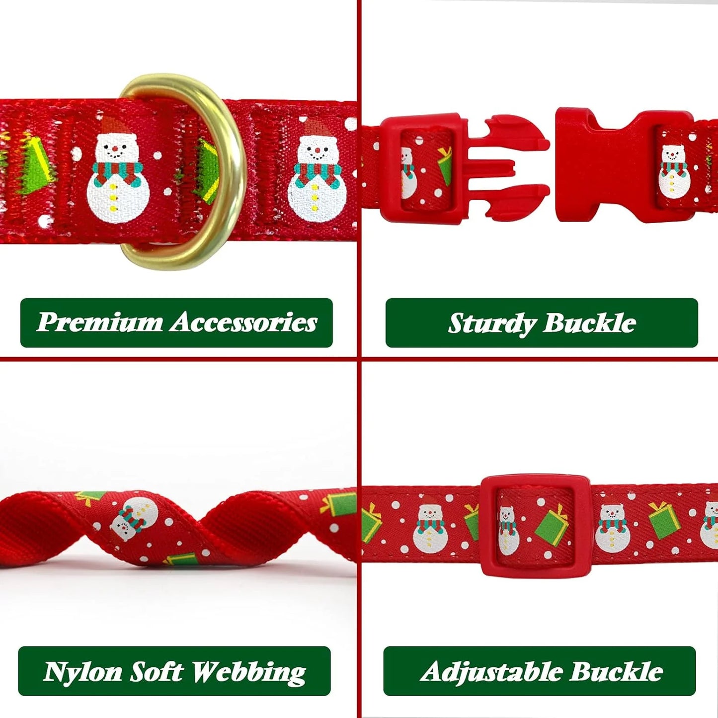 Christmas Dog Collar Adjustable Xmas Dog Collar with Christmas Antler Bow Tie Accessories Snowman Dog Collar for Medium Dogs - Ghemy.co.uk
