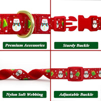 Christmas Dog Collar Adjustable Xmas Dog Collar with Christmas Antler Bow Tie Accessories Snowman Dog Collar for Medium Dogs - Ghemy.co.uk