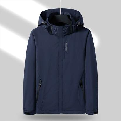 Men's Waterproof Soft Shell Jacket – Hooded Windbreaker for Outdoor Wear