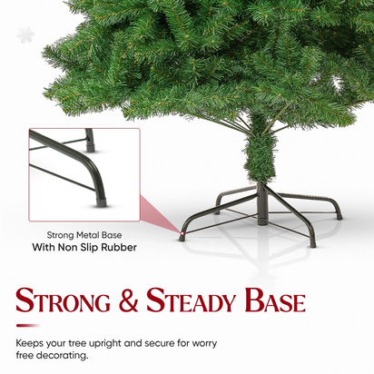 Christmas Tree Artificial Xmas Home Décor & Metal Stand 5Ft 6Ft 7Ft 8Ft Xmas - Ghemy.co.uk