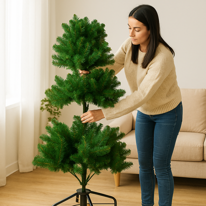 Christmas Tree Artificial Xmas Home Décor & Metal Stand 5Ft 6Ft 7Ft 8Ft Xmas - Ghemy.co.uk