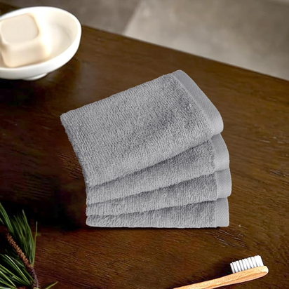 Face Towels for Bathroom, 100% Cotton Extra Absorbent Washcloth, Fast Drying - Salon Towel - 12-Pack, Grey (30 X 30 Cm) - Ghemy.co.uk