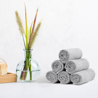 Face Towels for Bathroom, 100% Cotton Extra Absorbent Washcloth, Fast Drying - Salon Towel - 12-Pack, Grey (30 X 30 Cm) - Ghemy.co.uk
