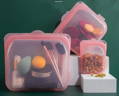 Eco-Friendly Silicone Food Storage Bags - Large Capacity - Ghemy.co.uk