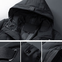 Men's Long Hooded Puffer Jacket – Quilted & Winter Warm