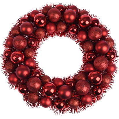 Christmas Wreath Tinsel Bauble Decorative Hanging Door Wall Winter Xmas D�Cor - Ghemy.co.uk
