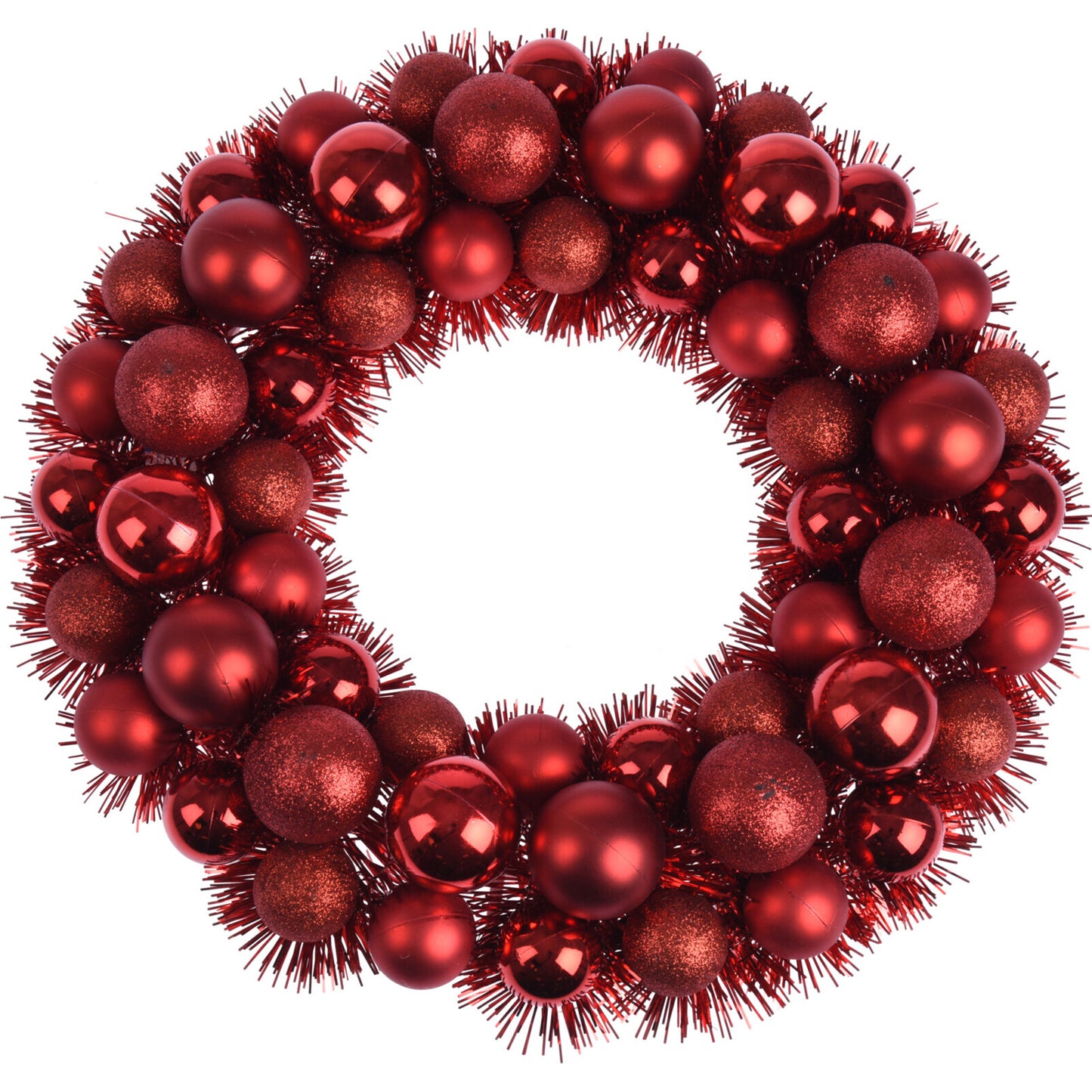 Christmas Wreath Tinsel Bauble Decorative Hanging Door Wall Winter Xmas D�Cor - Ghemy.co.uk