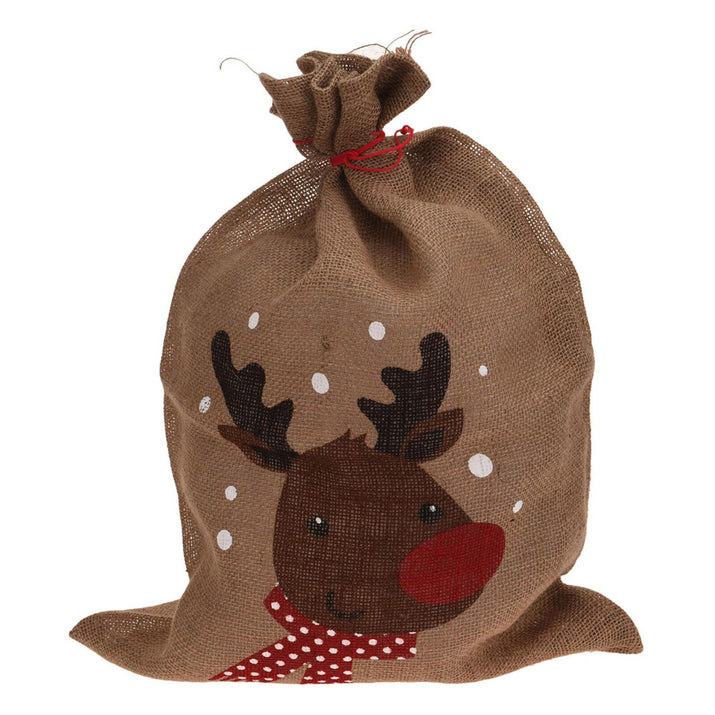 Christmas Sack Jute Bag Drawstring Gift Reusable Present Stocking Storage XL - Ghemy.co.uk
