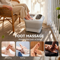 Foot Spa Bath Massager Folding Electric Pedicure Foot Spa Basin Heat Bubbles - Ghemy.co.uk