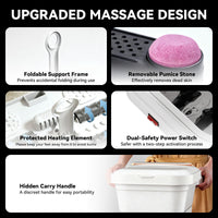Foot Spa Bath Massager Folding Electric Pedicure Foot Spa Basin Heat Bubbles - Ghemy.co.uk