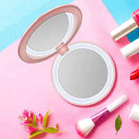 Portable Folding LED Makeup Mirror with Power Bank - Ghemy.co.uk