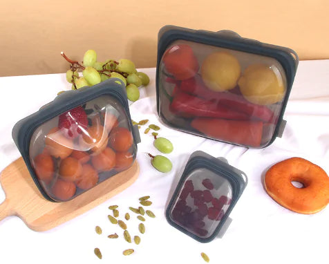 Eco-Friendly Silicone Food Storage Bags - Large Capacity - Ghemy.co.uk