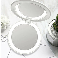 Portable Folding LED Makeup Mirror with Power Bank - Ghemy.co.uk