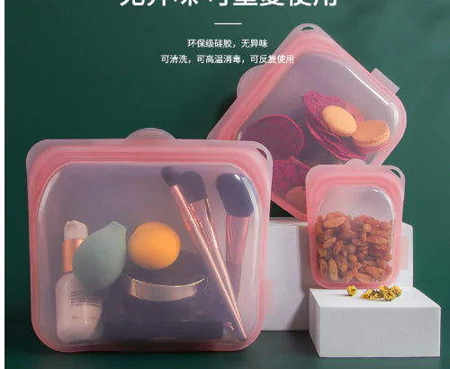Eco-Friendly Silicone Food Storage Bags - Large Capacity - Ghemy.co.uk
