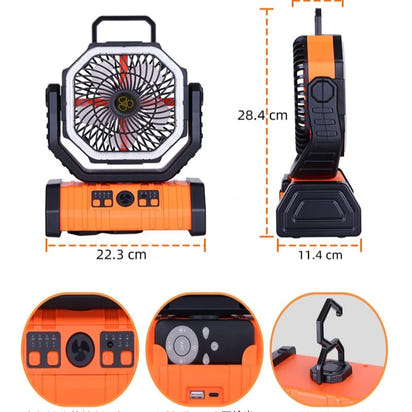 Outdoor Household Power Bank LED Light Camping Fan - Ghemy.co.uk
