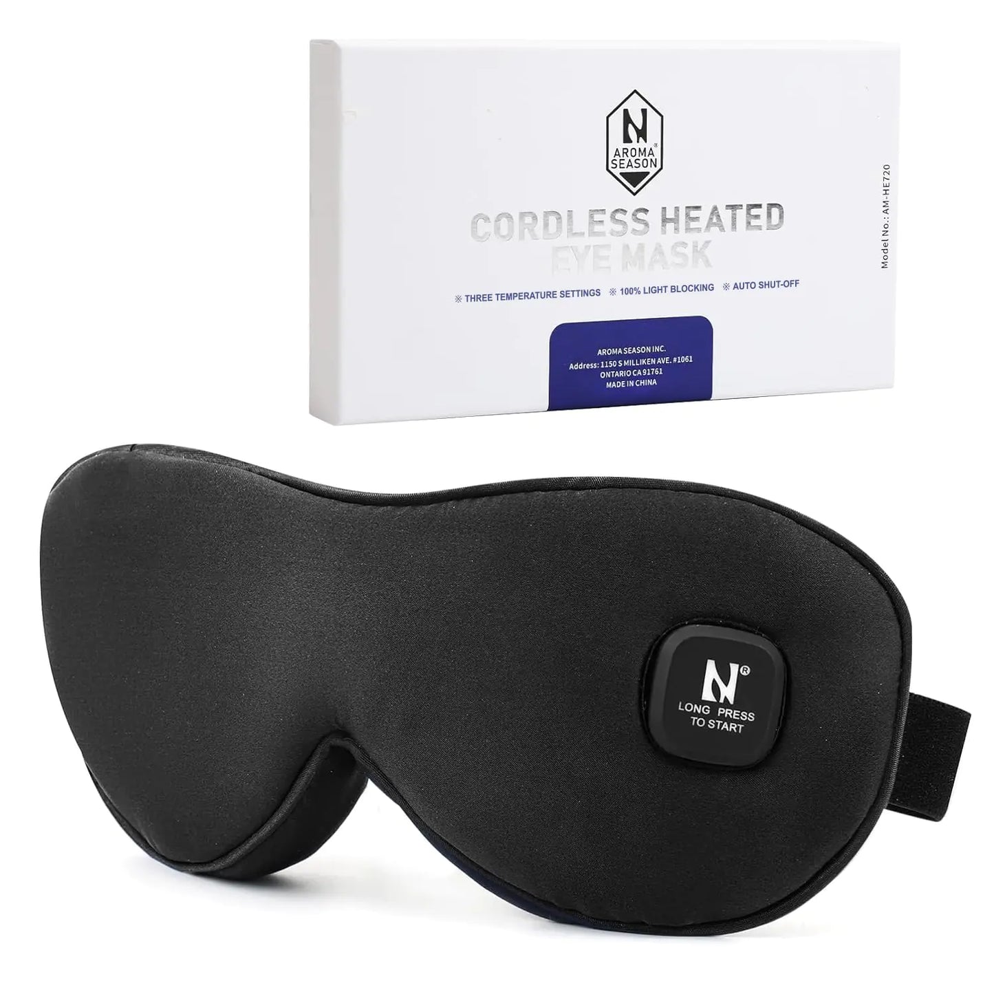 Aroma Season Silk Cordless Heated Eye Mask Warm Eye Compress for Dry Eyes Styes Blepharitis Chalazion Moist Heat Treatment to Unclog Lacrimal Glands Gifts for Men Women (Black) - Ghemy.co.uk