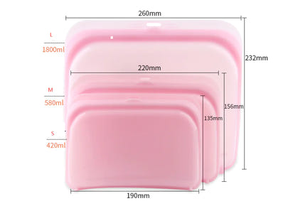Eco-Friendly Silicone Food Storage Bags - Large Capacity - Ghemy.co.uk
