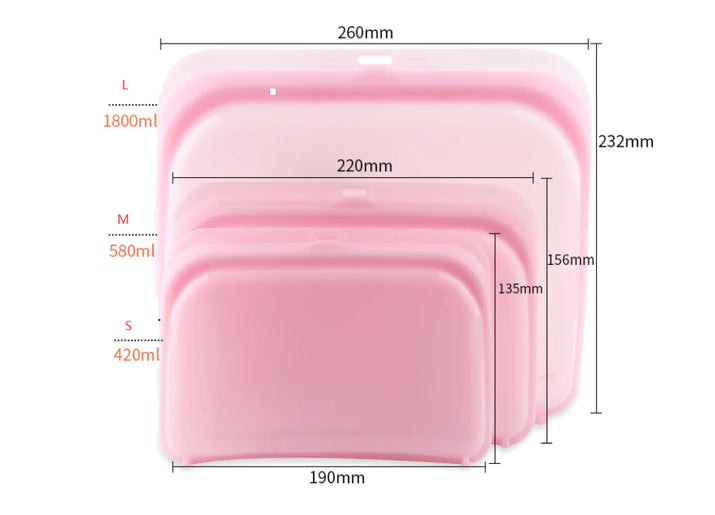 Eco-Friendly Silicone Food Storage Bags - Large Capacity - Ghemy.co.uk